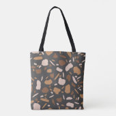 Brauner, Beige, Tan und grauer Terrazzo-Marmor Tasche (Rückseite)