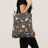 Brauner, Beige, Tan und grauer Terrazzo-Marmor Tasche (Von Nahem)