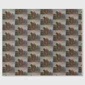 Brauner belgischer Entwurf für die Malerei von Pfe Geschenkpapier (Flach)