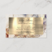 Brauner Blauer Glitzer Wasserfarben Visitenkarte (Rückseite)