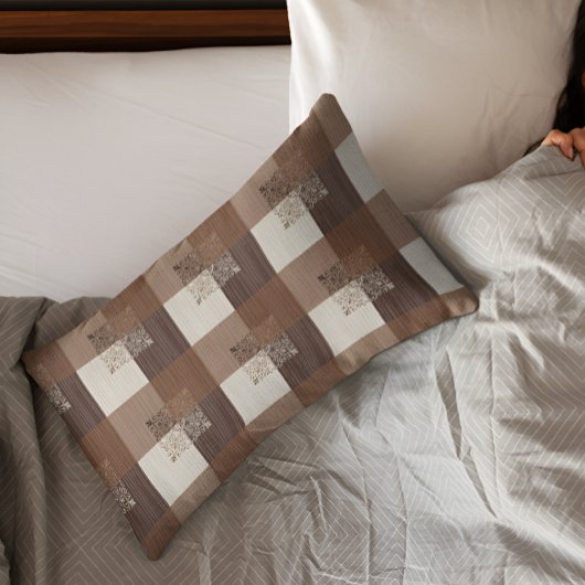 Brauner Block Druckkissenfall Kissenbezug
