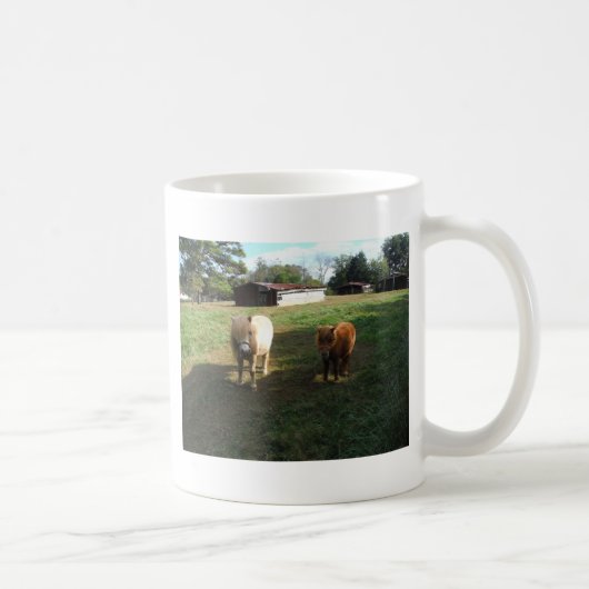 Brauner Blond, zwei Miniaturpferde, "Kleiner Pony" Kaffeetasse (Rechts)