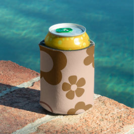 Brauner Blumen Elegante Watercolor Dosenkühler