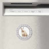 Brauner Blumen Osterhase Magnet (In Situ (Geschirrspüler))