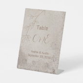 Brauner Blumenhintergrund mit braunem Text Sockelschild (Vorderseite)