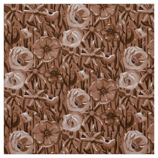 Brauner Blumenstoff Stoff (Muster)