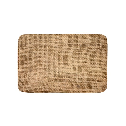 Brauner Burlap-Sack: Texturierter Stoff Hintergrun Badematte (Vorderseite)