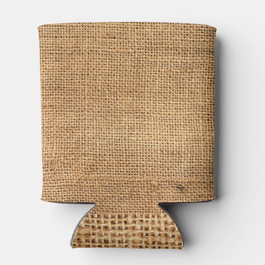 Brauner Burlap-Sack: Texturierter Stoff Hintergrun Dosenkühler (Rückseite)