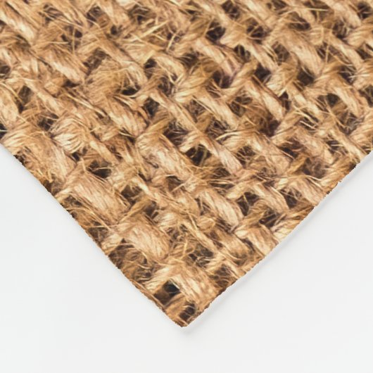 Brauner Burlap-Sack: Texturierter Stoff Hintergrun Fleecedecke (Ecke)