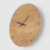 Brauner Burlap-Sack: Texturierter Stoff Hintergrun Große Wanduhr (Winkel)