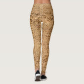 Brauner Burlap-Sack: Texturierter Stoff Hintergrun Leggings (Rückseite)