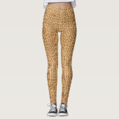 Brauner Burlap-Sack: Texturierter Stoff Hintergrun Leggings (Vorderseite)