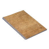 Brauner Burlap-Sack: Texturierter Stoff Hintergrun Notizblock (Rechte Seite)