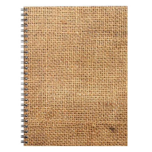 Brauner Burlap-Sack: Texturierter Stoff Hintergrun Notizblock (Vorderseite)