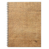 Brauner Burlap-Sack: Texturierter Stoff Hintergrun Notizblock (Vorderseite)