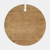 Brauner Burlap-Sack: Texturierter Stoff Hintergrun Ornament Aus Glas (Rückseite)