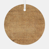 Brauner Burlap-Sack: Texturierter Stoff Hintergrun Ornament Aus Glas (Rückseite)