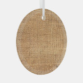 Brauner Burlap-Sack: Texturierter Stoff Hintergrun Ornament Aus Glas (Vorderseite Rechts)