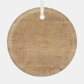 Brauner Burlap-Sack: Texturierter Stoff Hintergrun Ornament Aus Glas (Vorderseite)