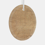 Brauner Burlap-Sack: Texturierter Stoff Hintergrun Ornament Aus Glas (Vorderseite Rechts)