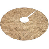 Brauner Burlap-Sack: Texturierter Stoff Hintergrun Polyester Weihnachtsbaumdecke (Schrägansicht)