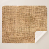 Brauner Burlap-Sack: Texturierter Stoff Hintergrun Sherpadecke (Vorderseite (Horizontal))