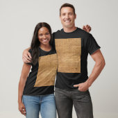 Brauner Burlap-Sack: Texturierter Stoff Hintergrun T-Shirt (Unisex)