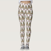 Brauner Cartoon Kaninchen Zeichnend Muster Legging Leggings (Vorderseite)