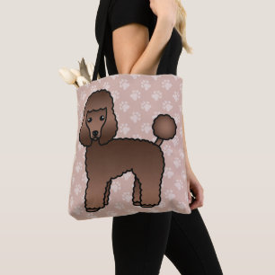 Brauner Cartoon Toy Poodle Hunde Rasse Illustratio Tasche