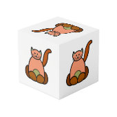 Brauner Cartoon Würfel (Rückseite Schrägansicht)