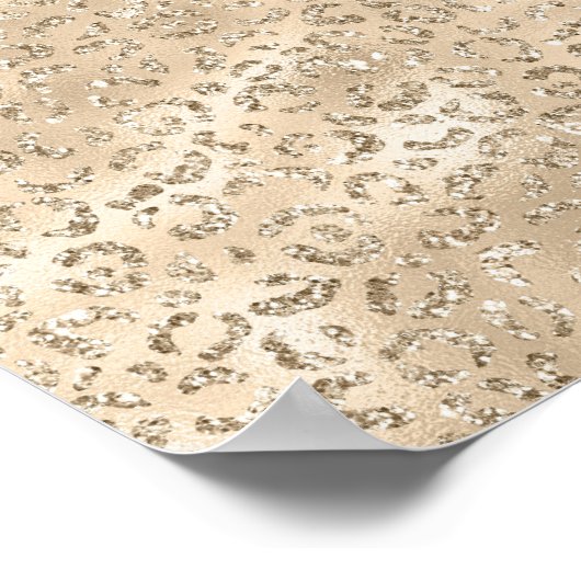 Brauner Cheetah Leopard Hautbild Tier Poster (Ecke)