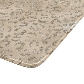 Brauner Cheetah Leopard Hautbild Tier Schneidebrett (Ecke)