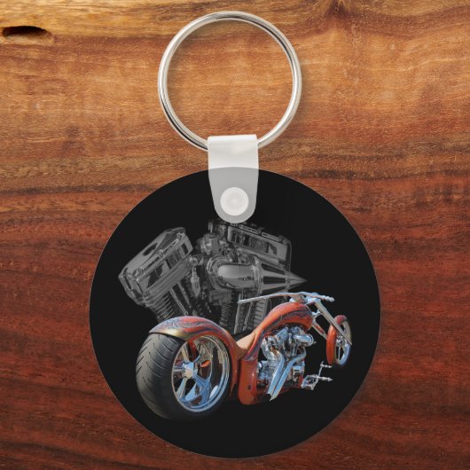 Brauner Chopper Schlüsselanhänger (Vorderseite)