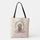 Brauner Cockapoo Dog Pfosten Print & Dog Bone Nied Tasche (Rückseite)