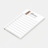 Brauner Cockapoo-Hund, der Personalisiert ist, Post-it Klebezettel (angewinkelt)