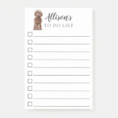 Brauner Cockapoo-Hund, der Personalisiert ist, Post-it Klebezettel (Vorderseite)