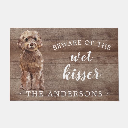 Brauner Cockapoo Hund Personalisiert Dog Mat Fußmatte (Vorderseite)