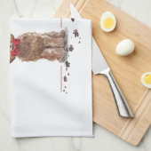 Brauner Cockapoo Lustiger Weihnachtshund und Baum Geschirrtuch (Viertel Falte)