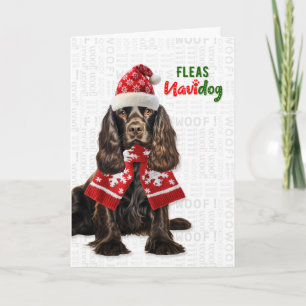 Brauner Cocker Spaniel Lustige Flöhe Navidog Weihn Feiertagskarte