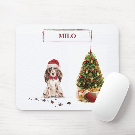 Brauner Cocker Spaniel Lustiger Weihnachtshund mit Mousepad (Mit Mouse)