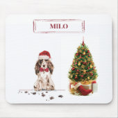 Brauner Cocker Spaniel Lustiger Weihnachtshund mit Mousepad (Vorne)