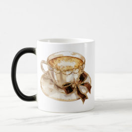 Brauner Coquette-Hot-Coffee-Illustration Verwandlungstasse