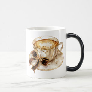 Brauner Coquette-Hot-Coffee-Illustration Verwandlungstasse