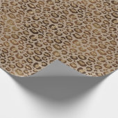 Brauner Cream Leopard Animal Print Glitzer Geschenkpapier (Ecke)