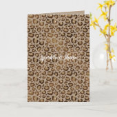 Brauner Cream Leopard Animal Print Glitzer Karte (Gelbe Blume)