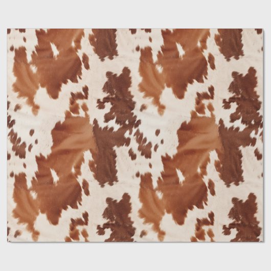 Brauner Creme Cowhide Western Geschenkpapier (Flach)