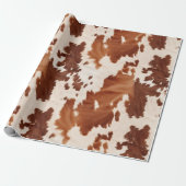 Brauner Creme Cowhide Western Geschenkpapier (Ungerollt)