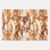 Brauner Creme Cowhide Western Geschenkpapier Set (Vorderseite 3)