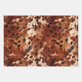 Brauner Creme Cowhide Western Geschenkpapier Set (Vorderseite 2)