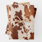 Brauner Creme Cowhide Western Geschenkpapier Set (Beispiel)